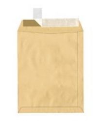 Плик джоб, В4, 250 х 353, кафяв с лента