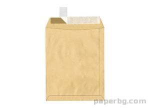 Плик джоб, В4, 250 х 353, кафяв с лента