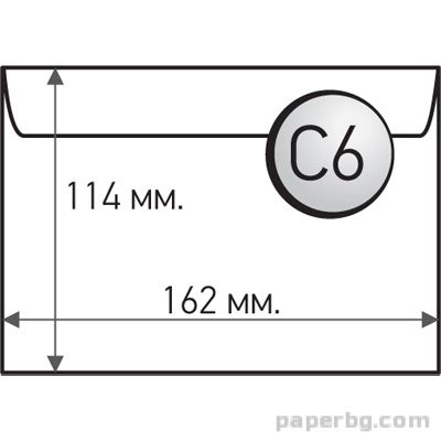 Плик , C6, 114 х 162, бял с лента 