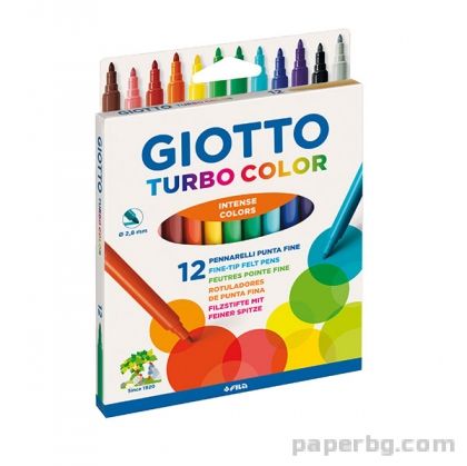 Флумастери 12 цвята, Turbo COLOR