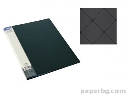 Папка с джобове, A4 PP, черна, Square