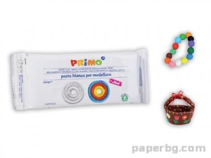 Глина естествена съхнеща, Primo 500 g, бяла