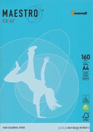 Цв.коп.х. НАСИТЕНИ 250/А4/160 gsm  - водно синьо (AB48)