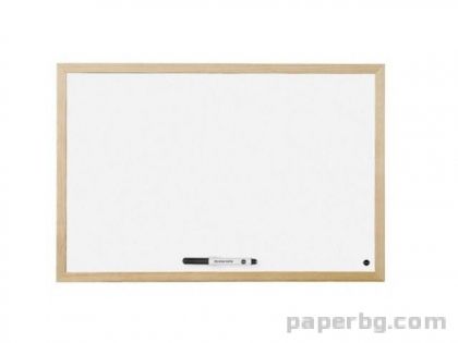 Бяла дъска с рамка MDF 90х120 см