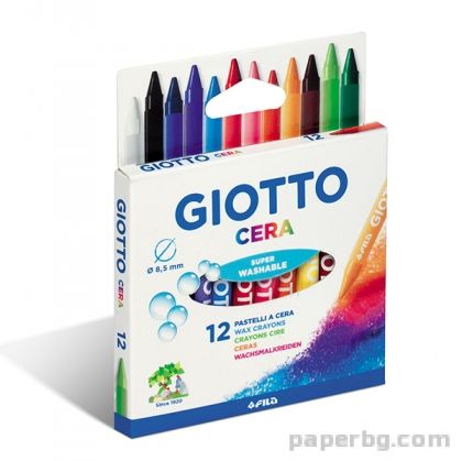 Пастели GIOTTO CERA   8мм, 90 мм - 12 бр.