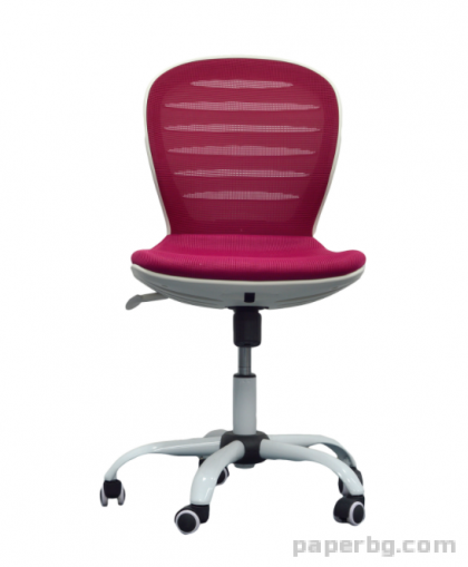 Детски стол Flexy White, дамаска и меш, седалка вишна, облегалка вишна