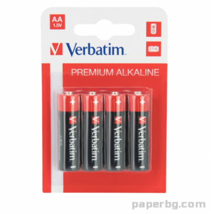 Verbatim Алкална батерия, AA, LR6, 1.5 V, 4 броя