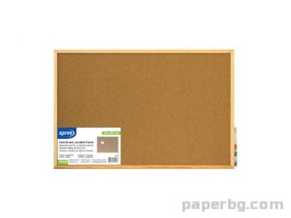 Kоркова дъска с дървена рамка 90х120 см