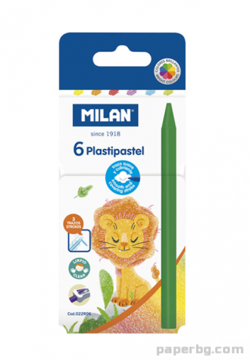 Пастели, кръгли, 6 цвята, Milan