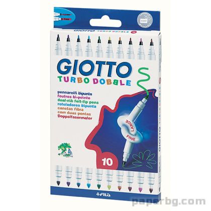 Флумастери Двувърхи Giotto Turbo Dobble 10 цвята