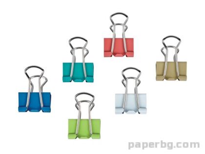 Щипки цветни микс 25 мм, Colour MY WORK, 12 броя