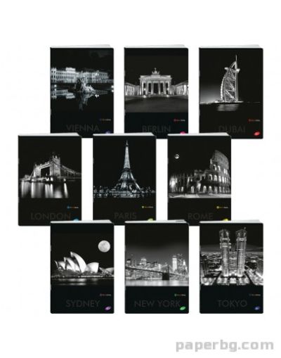 Тетрадка A5 мат/UV Cities by night, 60+2 л.ред, 70 г/м2