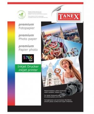 Tanex Фото хартия, A4, 180 g/m2, гланц, 100 листа