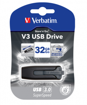 Verbatim USB флаш памет V3, USB 3.2, 32 GB, черна