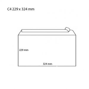 Плик , C4, 229 х 324, бял с лента по дългата страна 90 gsm