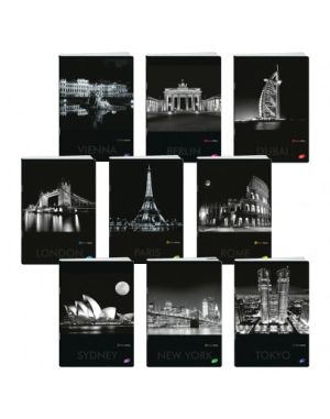Тетрадка A4 мат/UV Cities by night, 60+2 л.ред, 70 г/м2