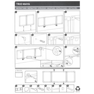 Тройна бяла магнитна дъска 120x240 / 120x480 cm Bi-Office 