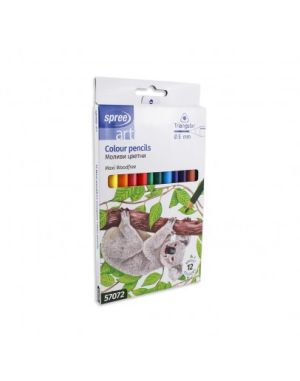 Моливи 12 цв. woodfree Maxi, триъгълни, Ø 5 мм графит