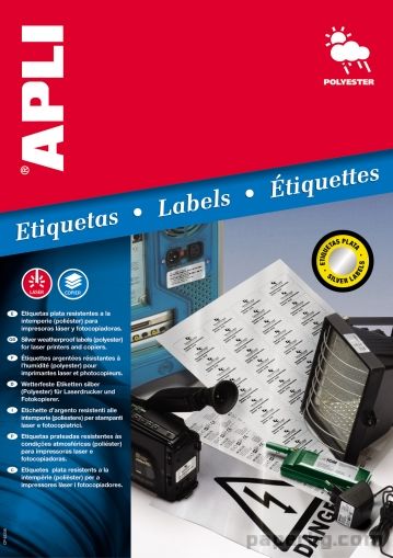 Водоустойчиви полиестерни сребърни етикети