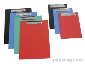 Клипборд, РР, А4, черен, син, червен