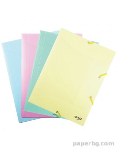 Папка с ластик PP, Pastel, A4, 400 μ
