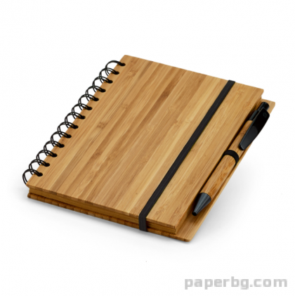 Тефтер Hi!dea, Bamboo, A6, с ластик